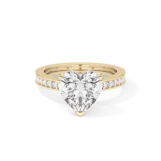 Heart Channel Pave Lab Grown Diamond Engagement Ring