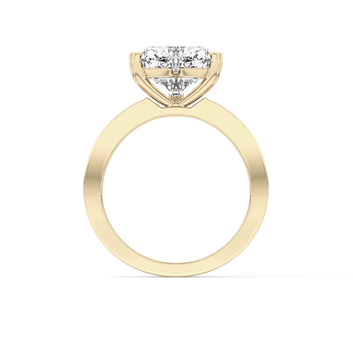 Heart Channel Pave Lab Grown Diamond Engagement Ring