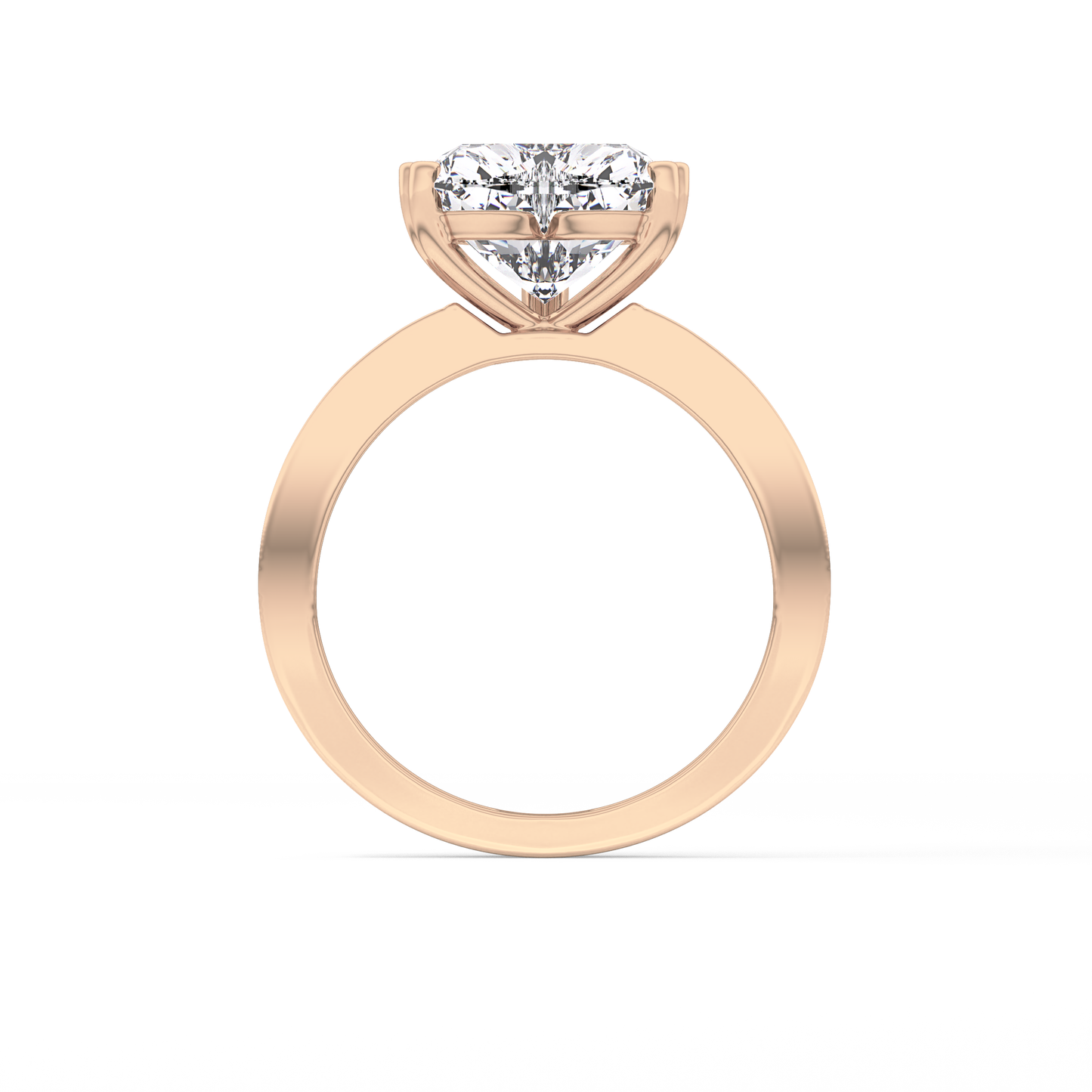 Heart Channel Pave Lab Grown Diamond Engagement Ring