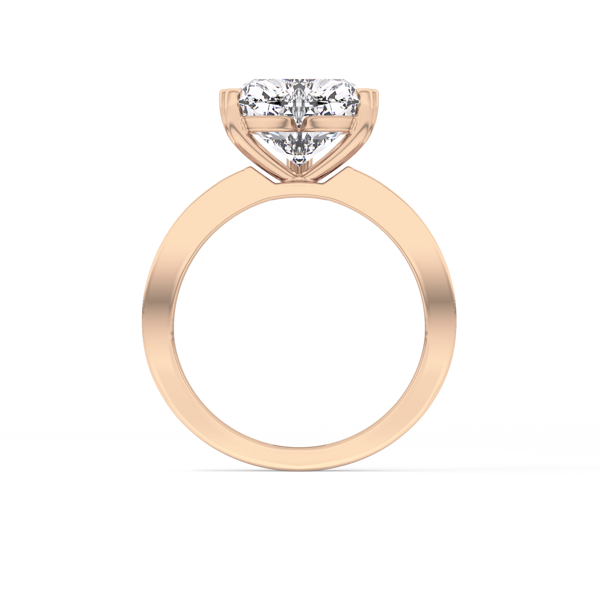 Heart Channel Pave Lab Grown Diamond Engagement Ring