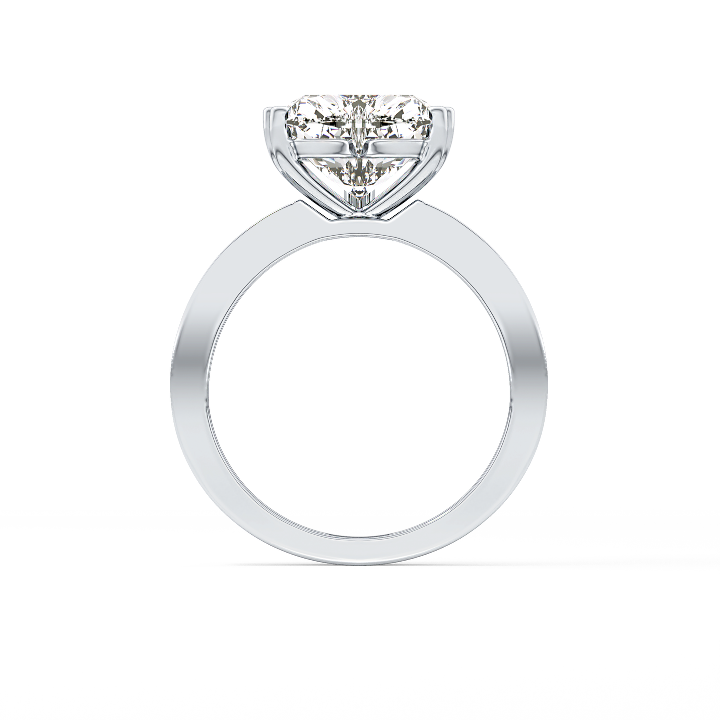 Heart Channel Pave Lab Grown Diamond Engagement Ring