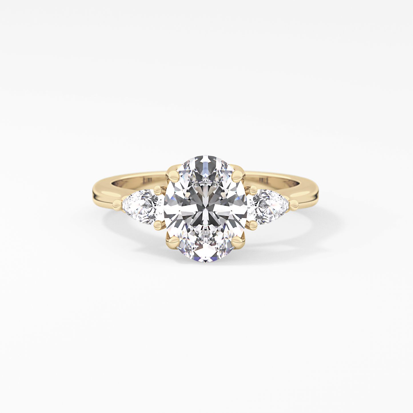 Oval Three Stone Lab Grown Diamond Engagement Ring