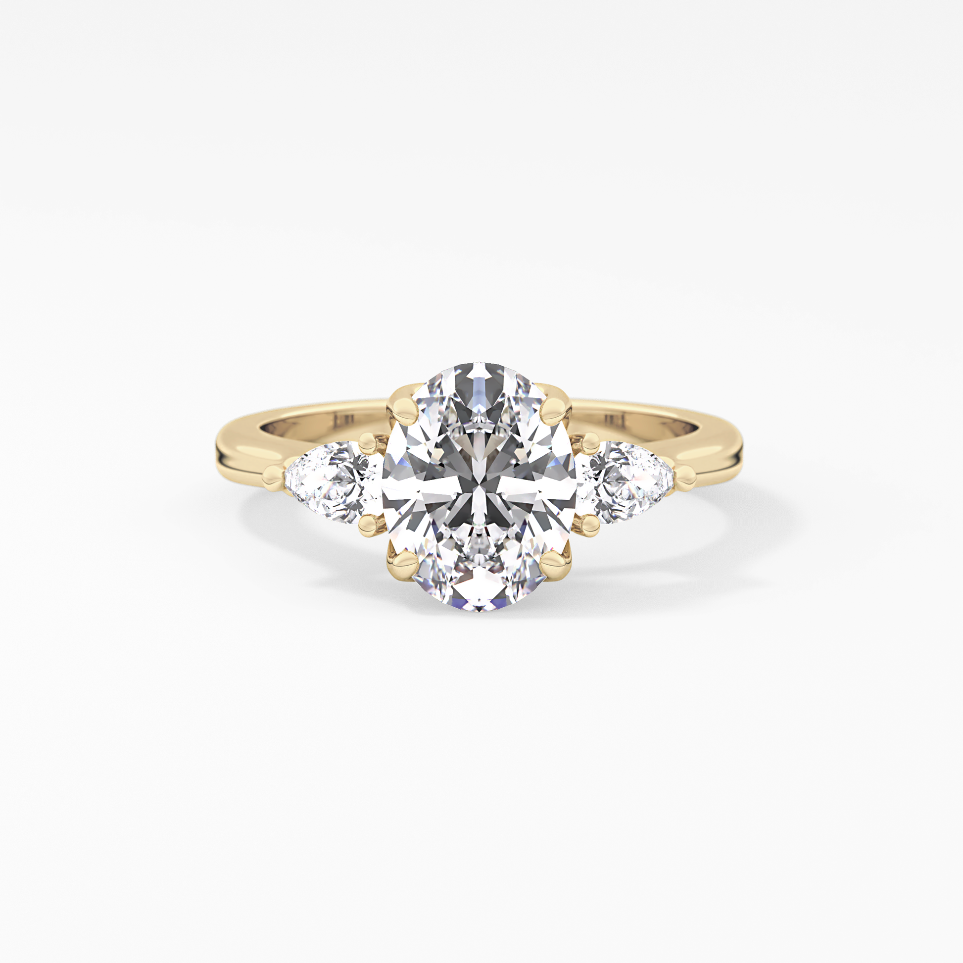 Oval Three Stone Lab Grown Diamond Engagement Ring