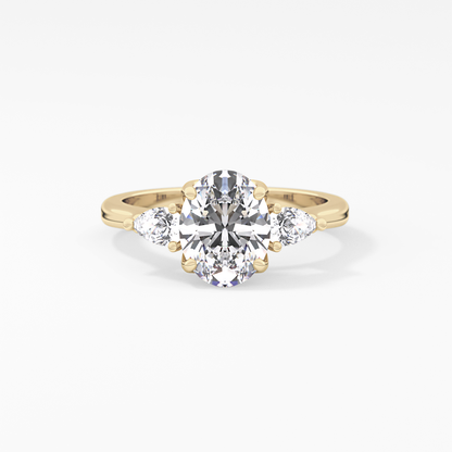 Oval Three Stone Lab Grown Diamond Engagement Ring