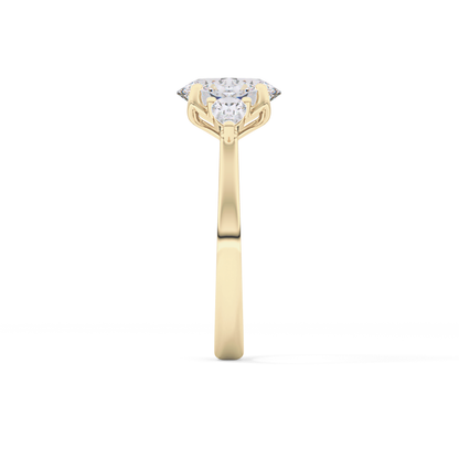 Oval Three Stone Lab Grown Diamond Engagement Ring