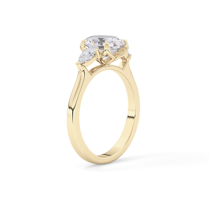 Oval Three Stone Lab Grown Diamond Engagement Ring