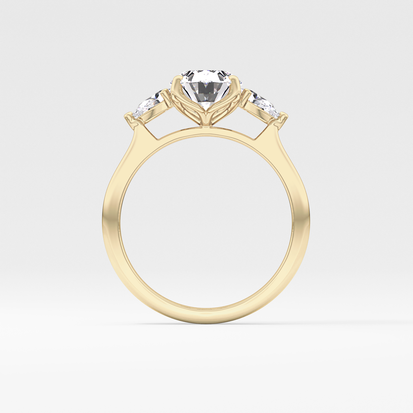 Oval Three Stone Lab Grown Diamond Engagement Ring