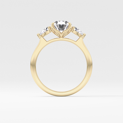 Oval Three Stone Lab Grown Diamond Engagement Ring