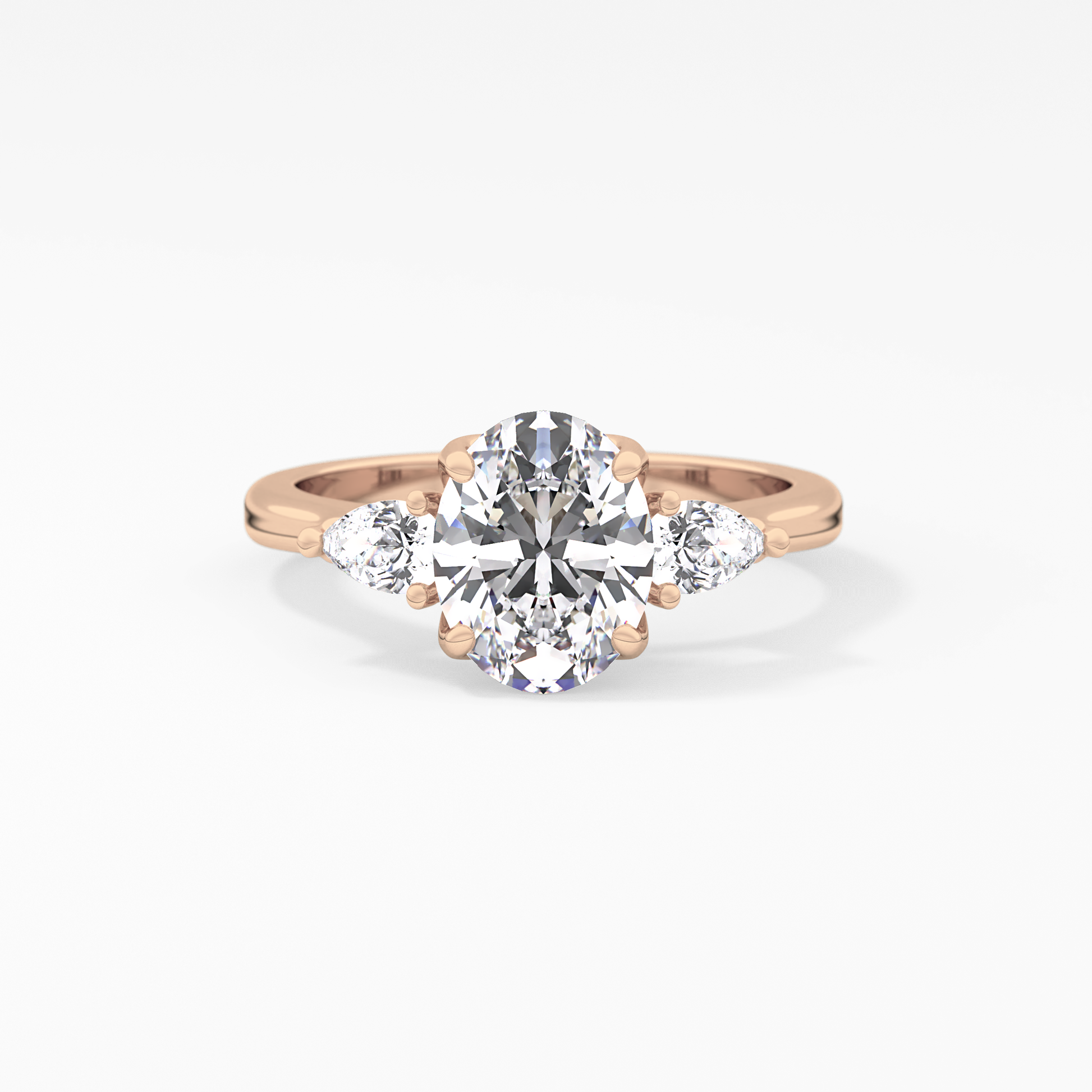 Oval Three Stone Lab Grown Diamond Engagement Ring