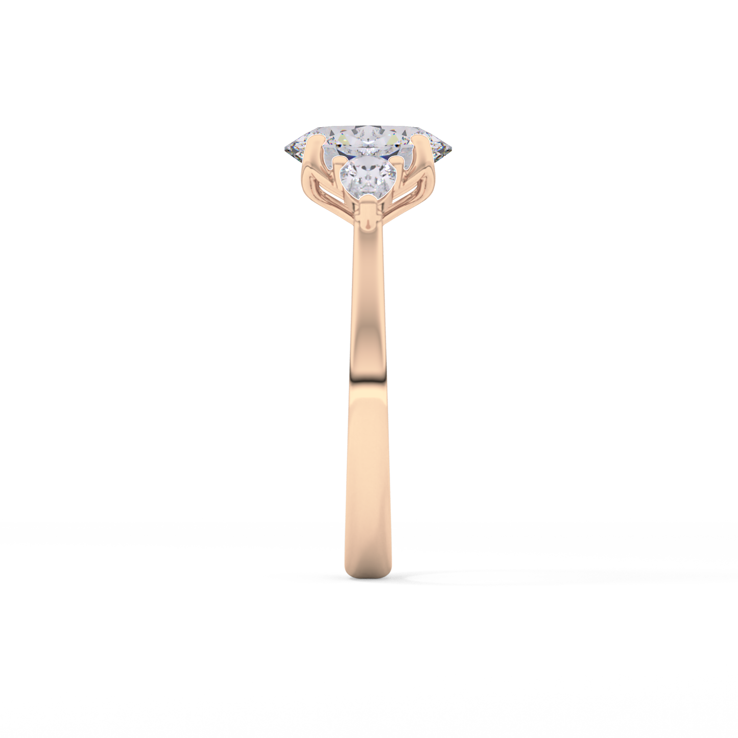 Oval Three Stone Lab Grown Diamond Engagement Ring