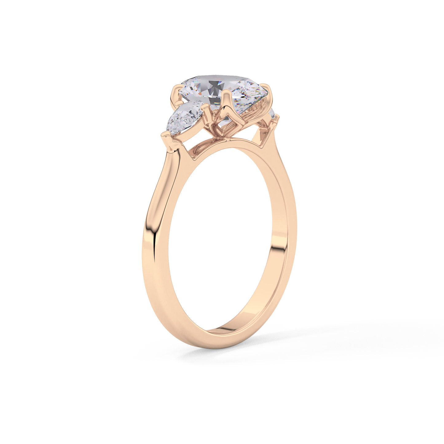 Oval Three Stone Lab Grown Diamond Engagement Ring