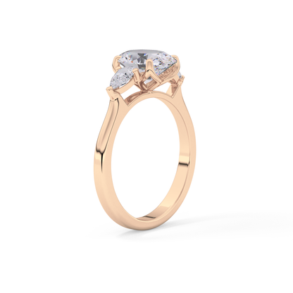 Oval Three Stone Lab Grown Diamond Engagement Ring