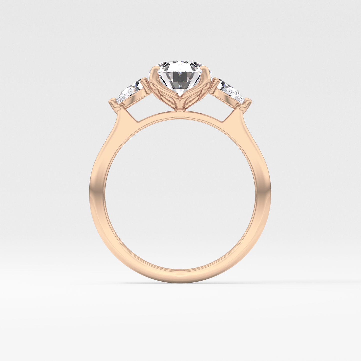 Oval Three Stone Lab Grown Diamond Engagement Ring