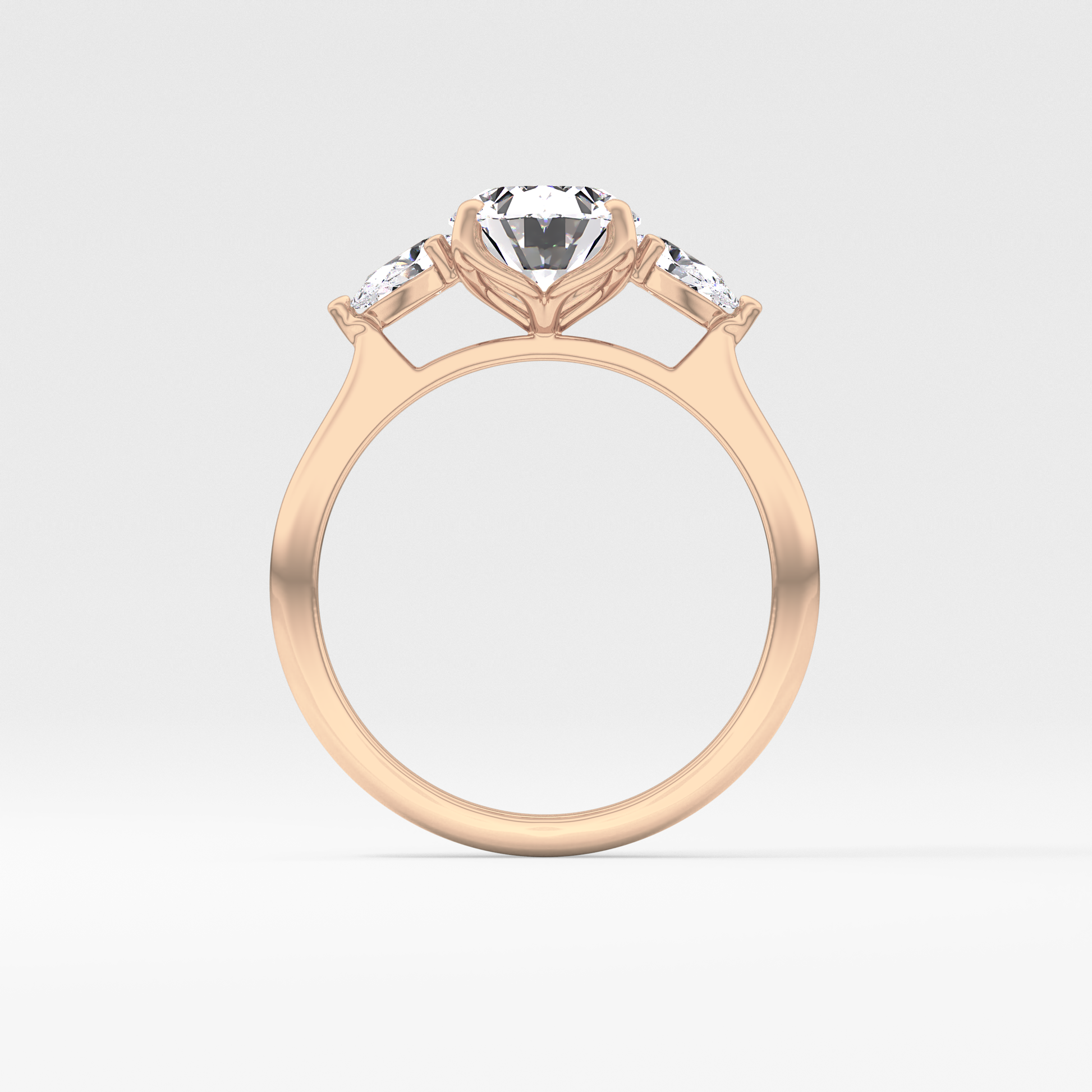 Oval Three Stone Lab Grown Diamond Engagement Ring