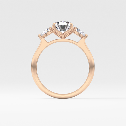 Oval Three Stone Lab Grown Diamond Engagement Ring