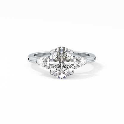 Oval Three Stone Lab Grown Diamond Engagement Ring