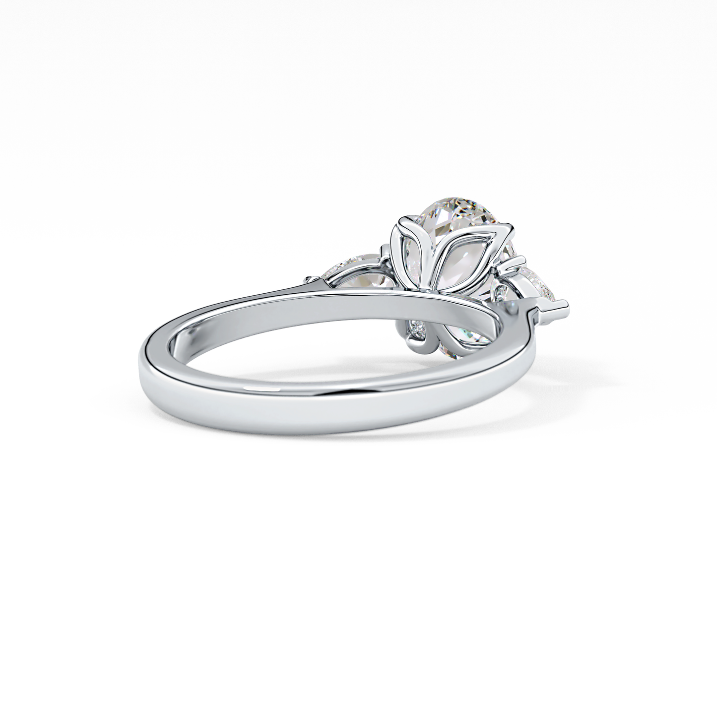 Oval Three Stone Lab Grown Diamond Engagement Ring