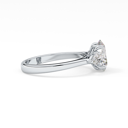 Oval Three Stone Lab Grown Diamond Engagement Ring