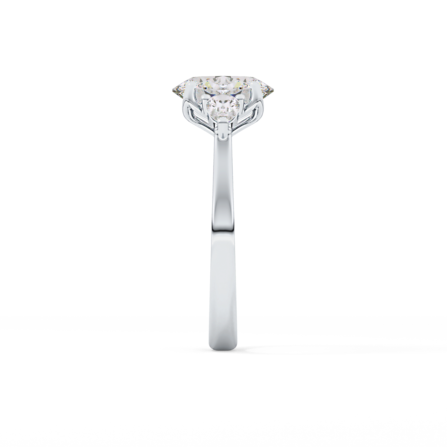 Oval Three Stone Lab Grown Diamond Engagement Ring