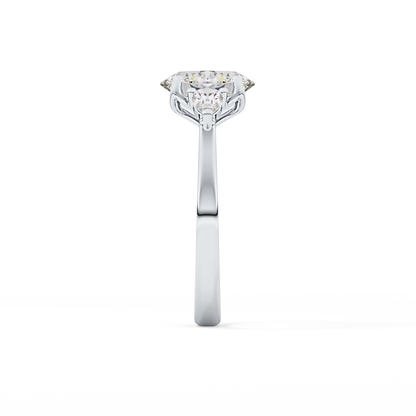 Oval Three Stone Lab Grown Diamond Engagement Ring