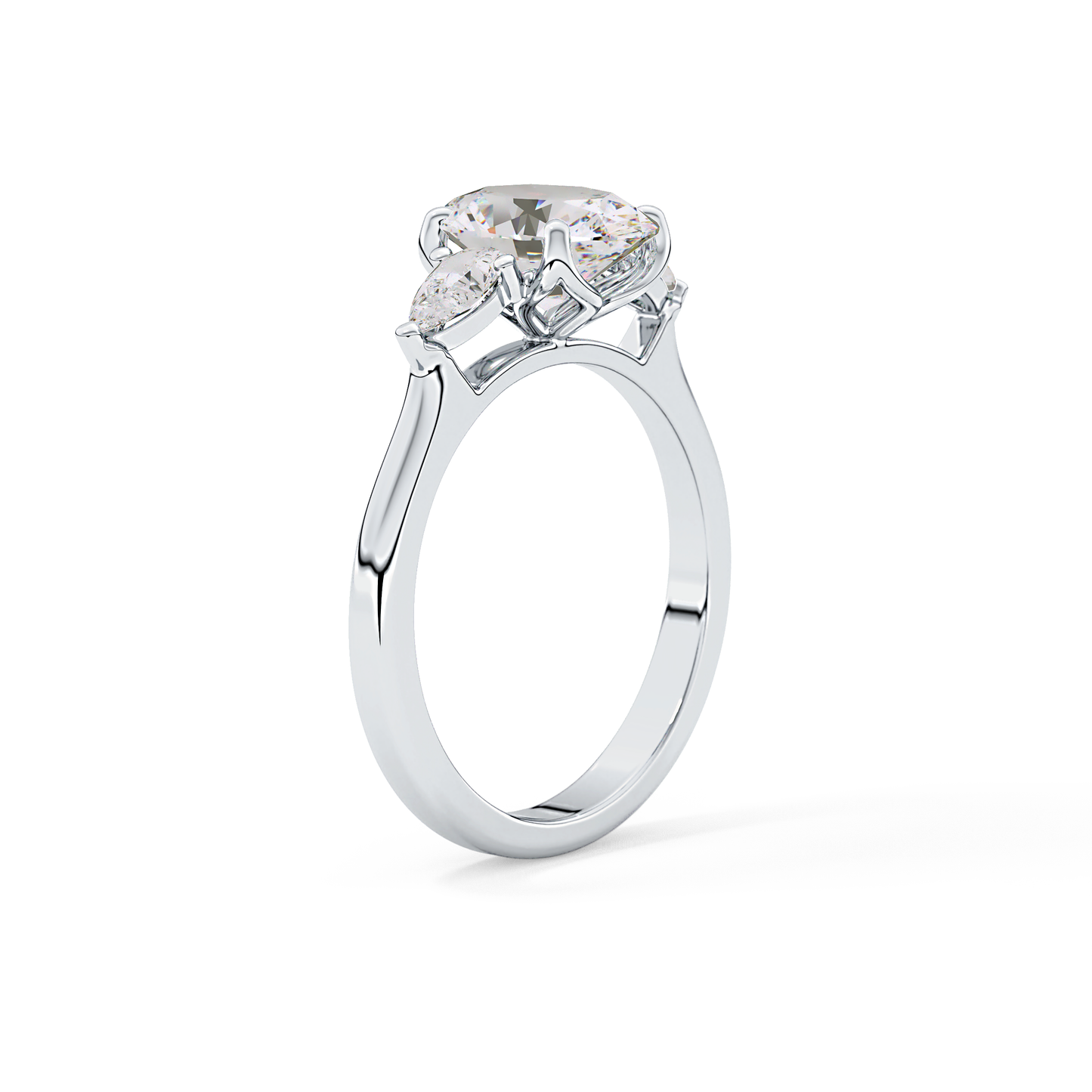Oval Three Stone Lab Grown Diamond Engagement Ring