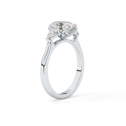 Oval Three Stone Lab Grown Diamond Engagement Ring