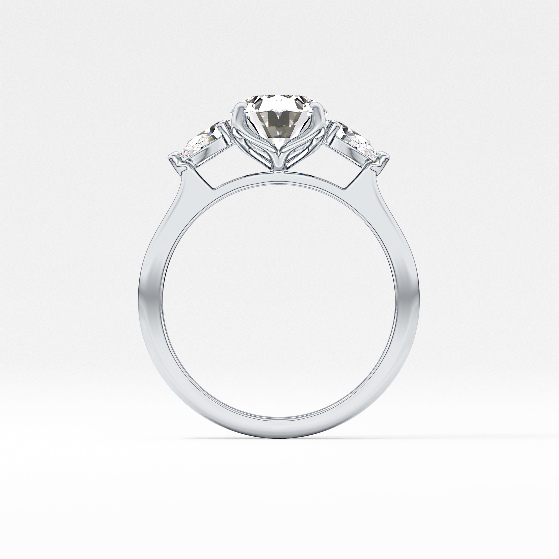 Oval Three Stone Lab Grown Diamond Engagement Ring