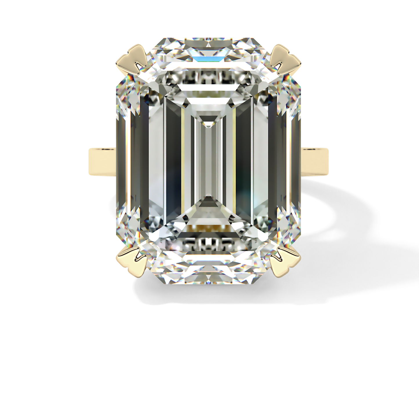 Emerald Cathedral Solitaire Lab Grown Diamond Engagement Ring