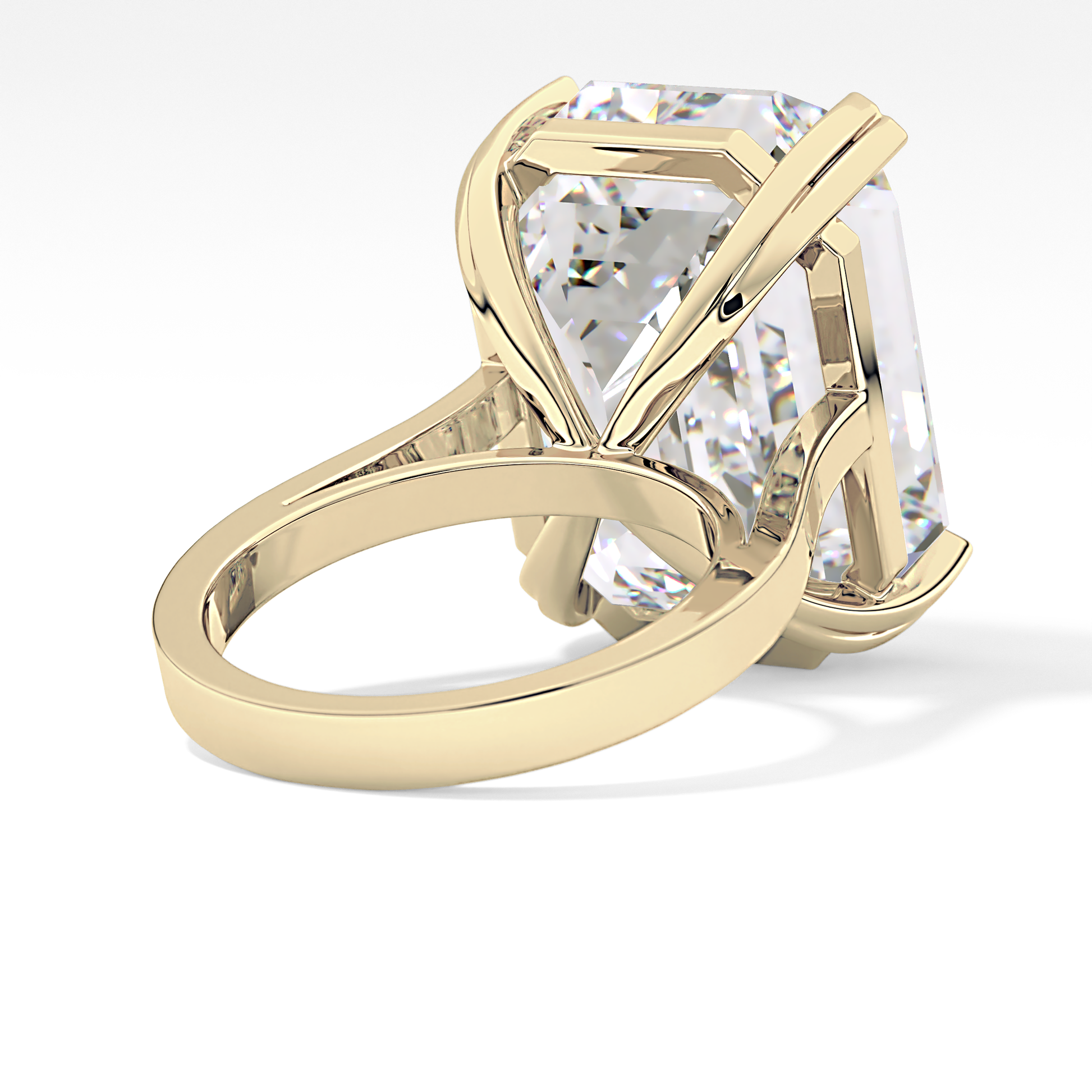Emerald Cathedral Solitaire Lab Grown Diamond Engagement Ring