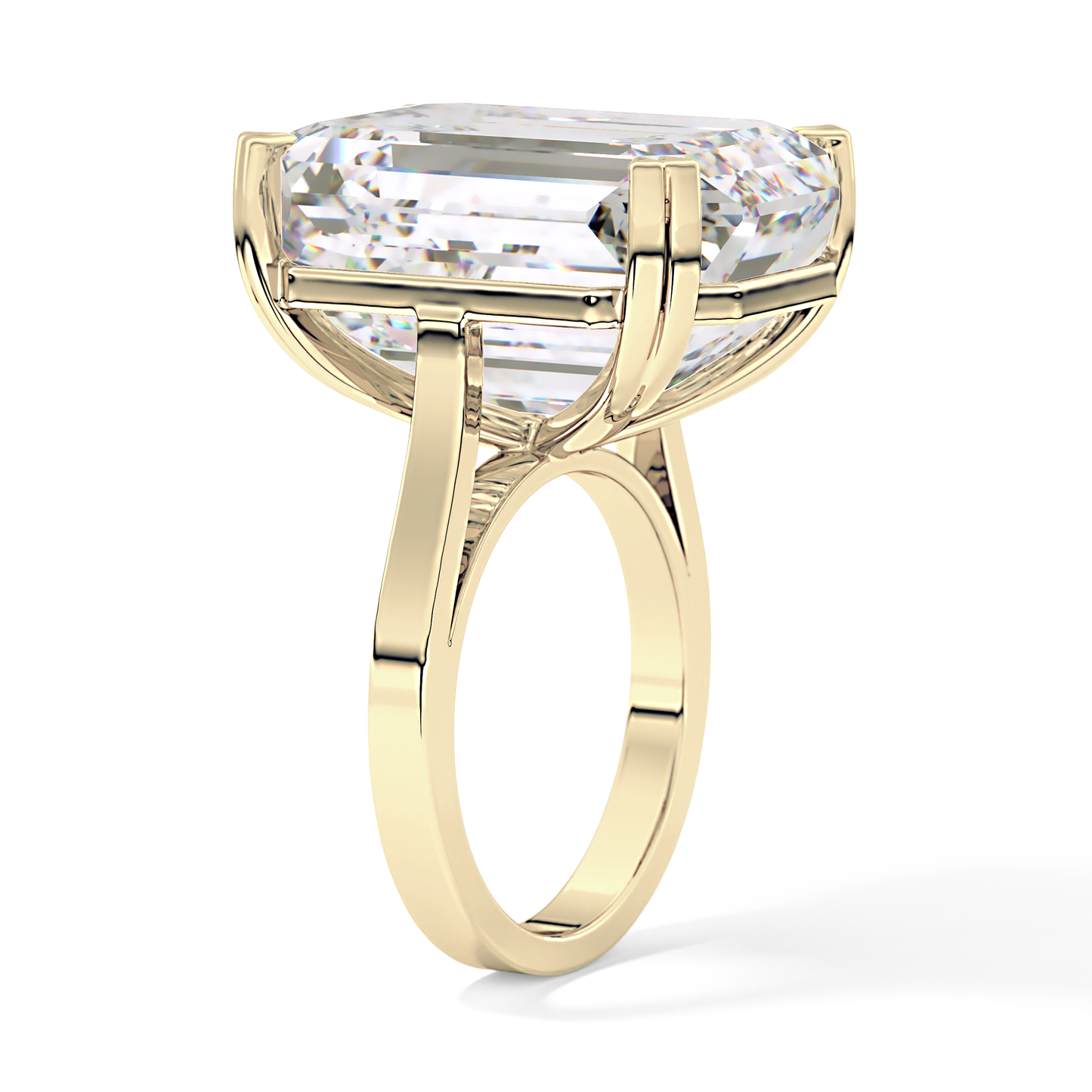 Emerald Cathedral Solitaire Lab Grown Diamond Engagement Ring