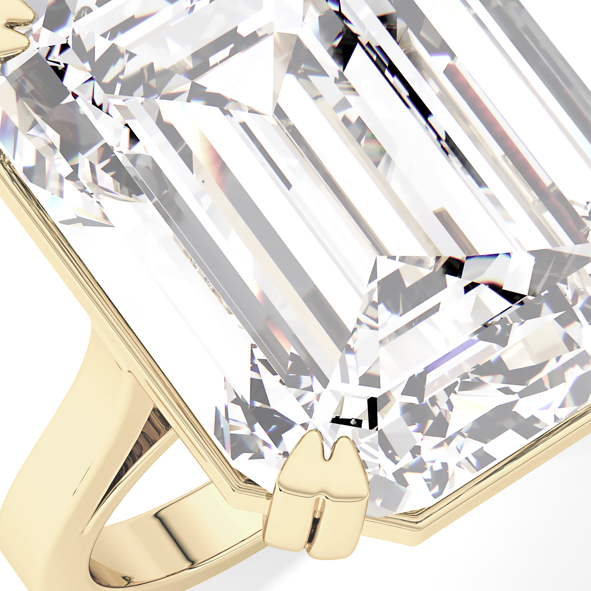 Emerald Cathedral Solitaire Lab Grown Diamond Engagement Ring