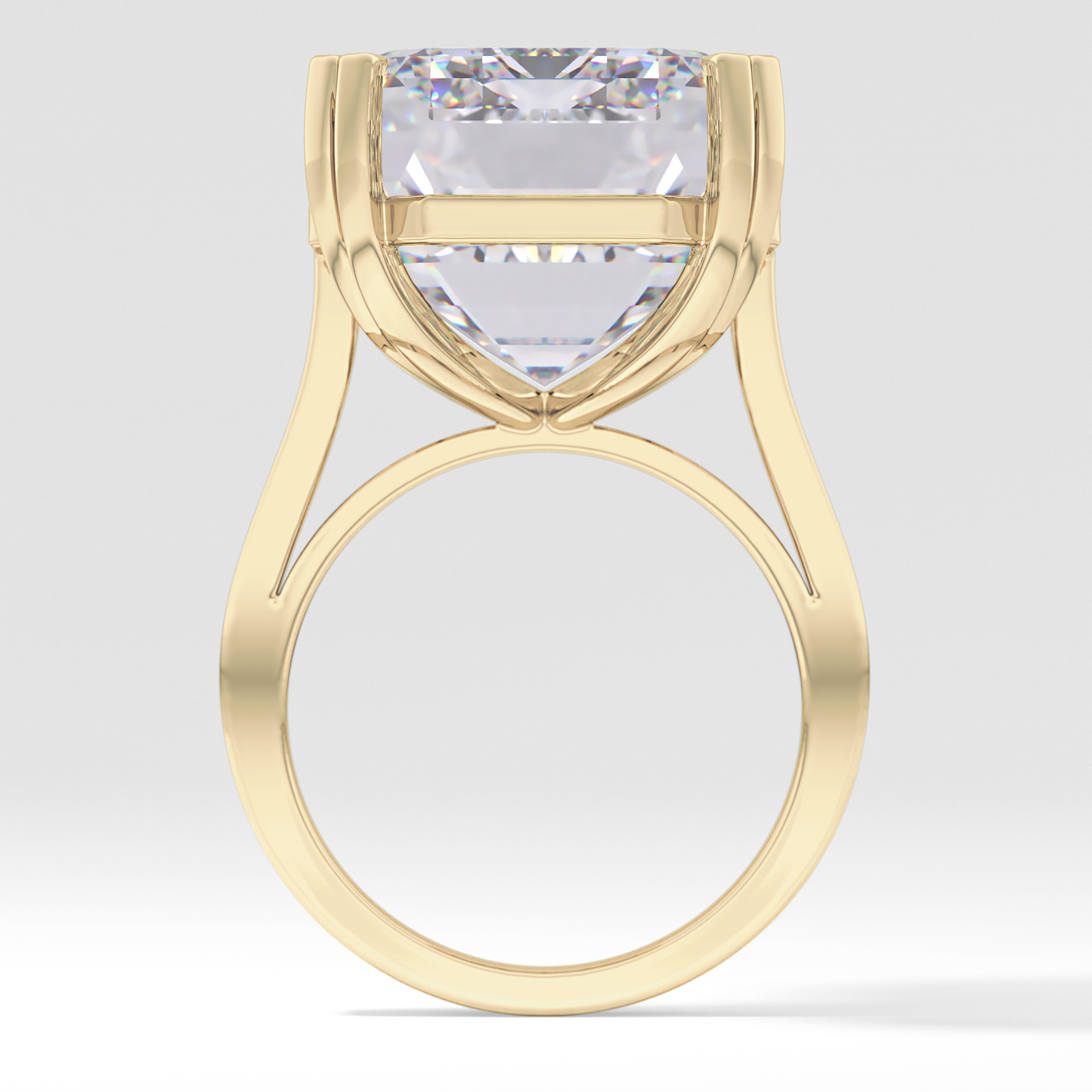 Emerald Cathedral Solitaire Lab Grown Diamond Engagement Ring