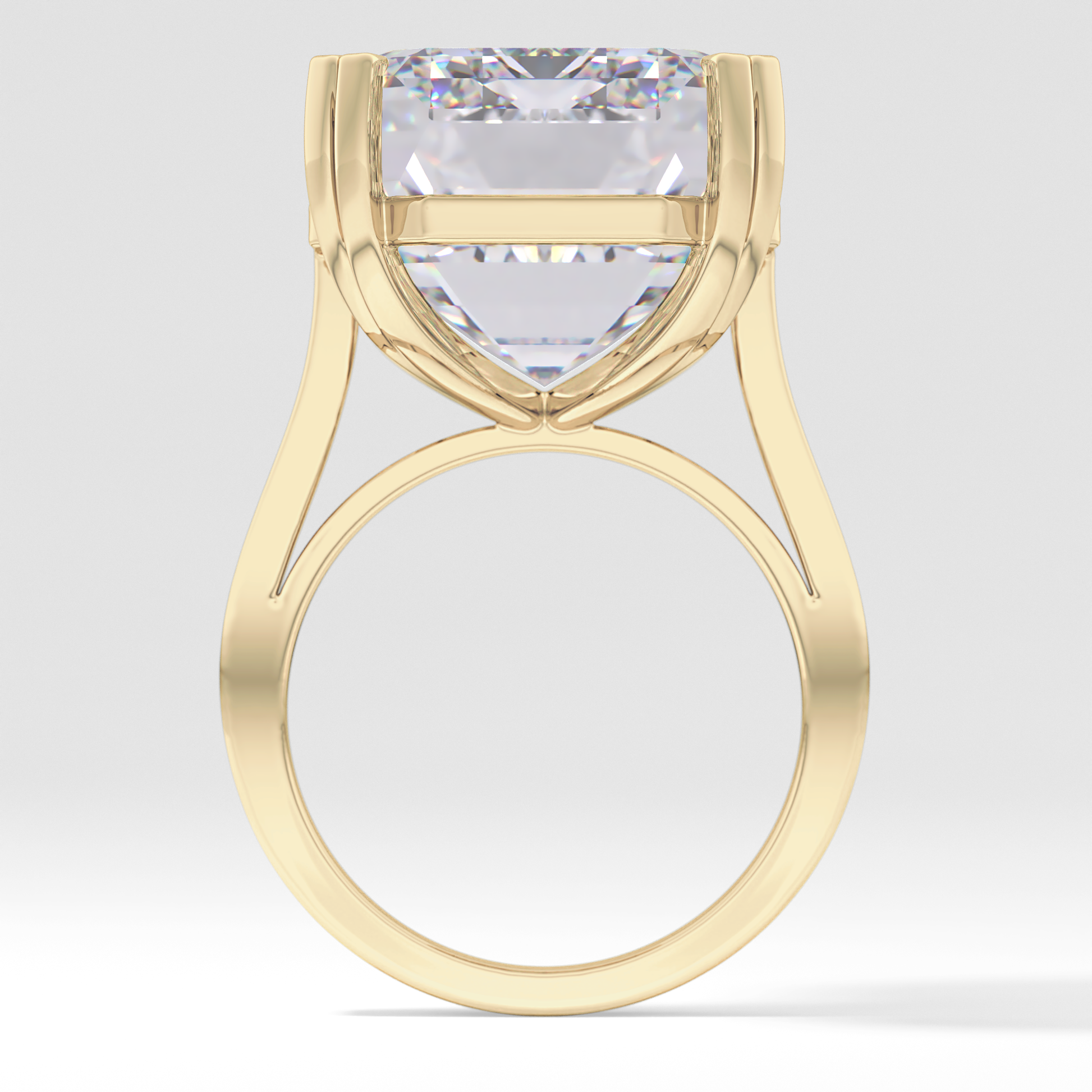 Emerald Cathedral Solitaire Lab Grown Diamond Engagement Ring