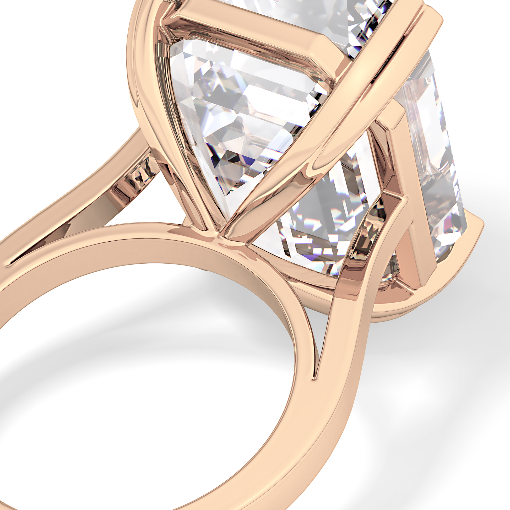 Emerald Cathedral Solitaire Lab Grown Diamond Engagement Ring