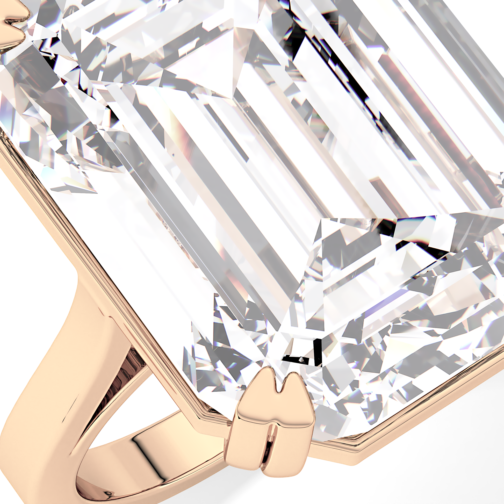 Emerald Cathedral Solitaire Lab Grown Diamond Engagement Ring