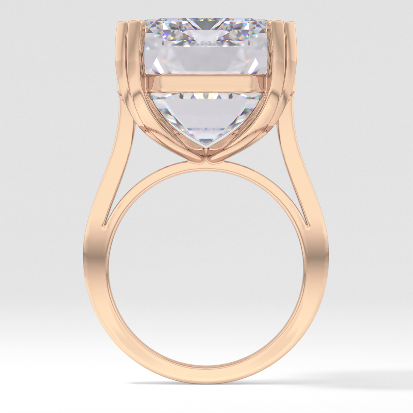 Emerald Cathedral Solitaire Lab Grown Diamond Engagement Ring