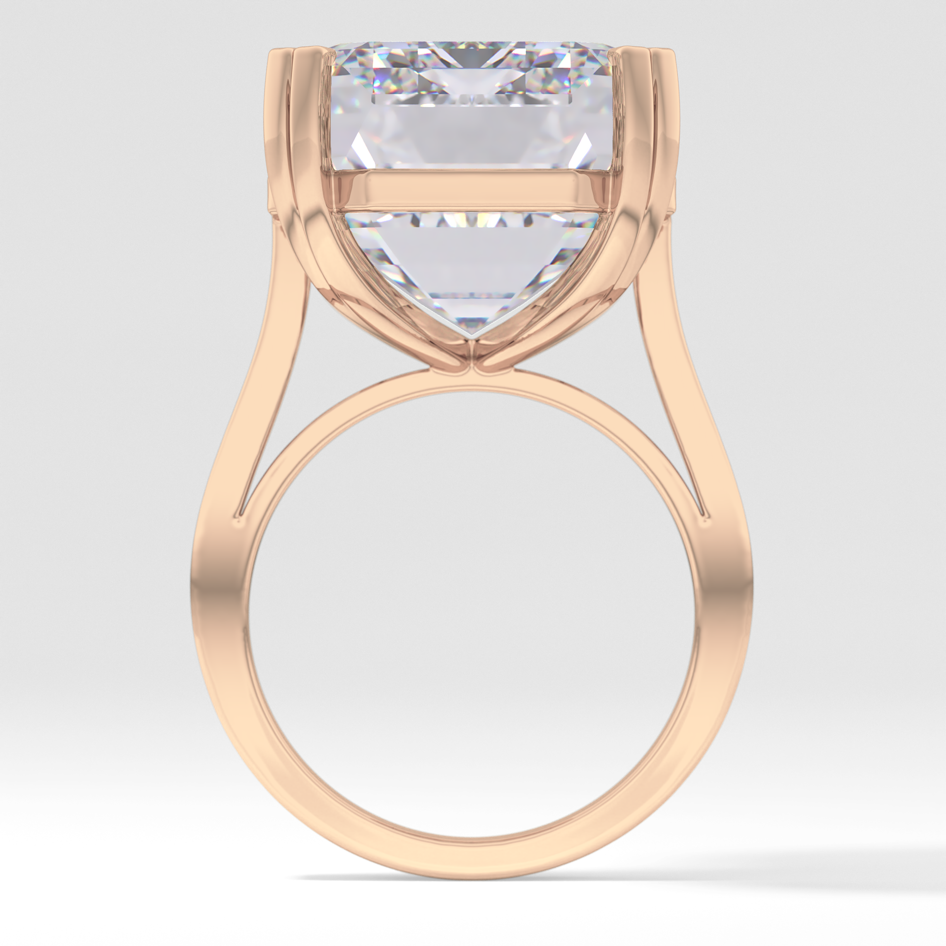 Emerald Cathedral Solitaire Lab Grown Diamond Engagement Ring