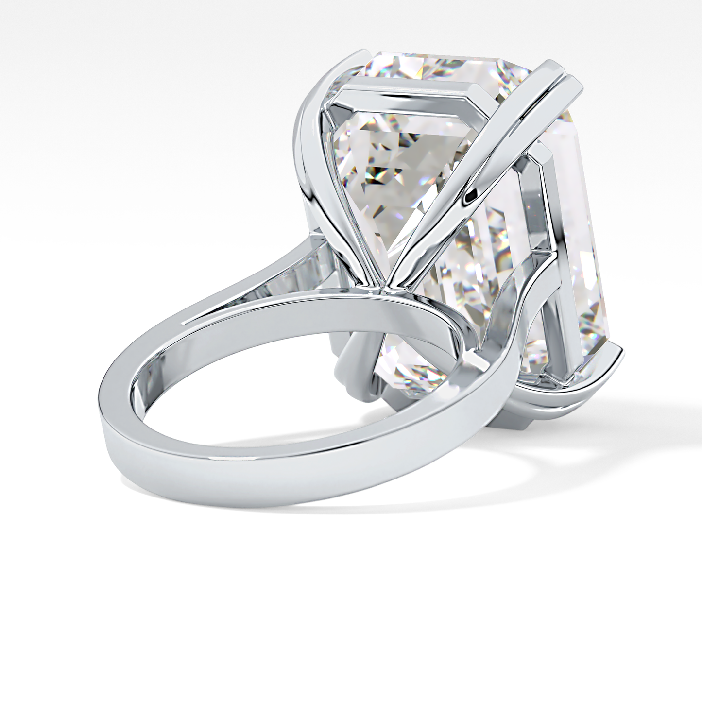 Emerald Cathedral Solitaire Lab Grown Diamond Engagement Ring