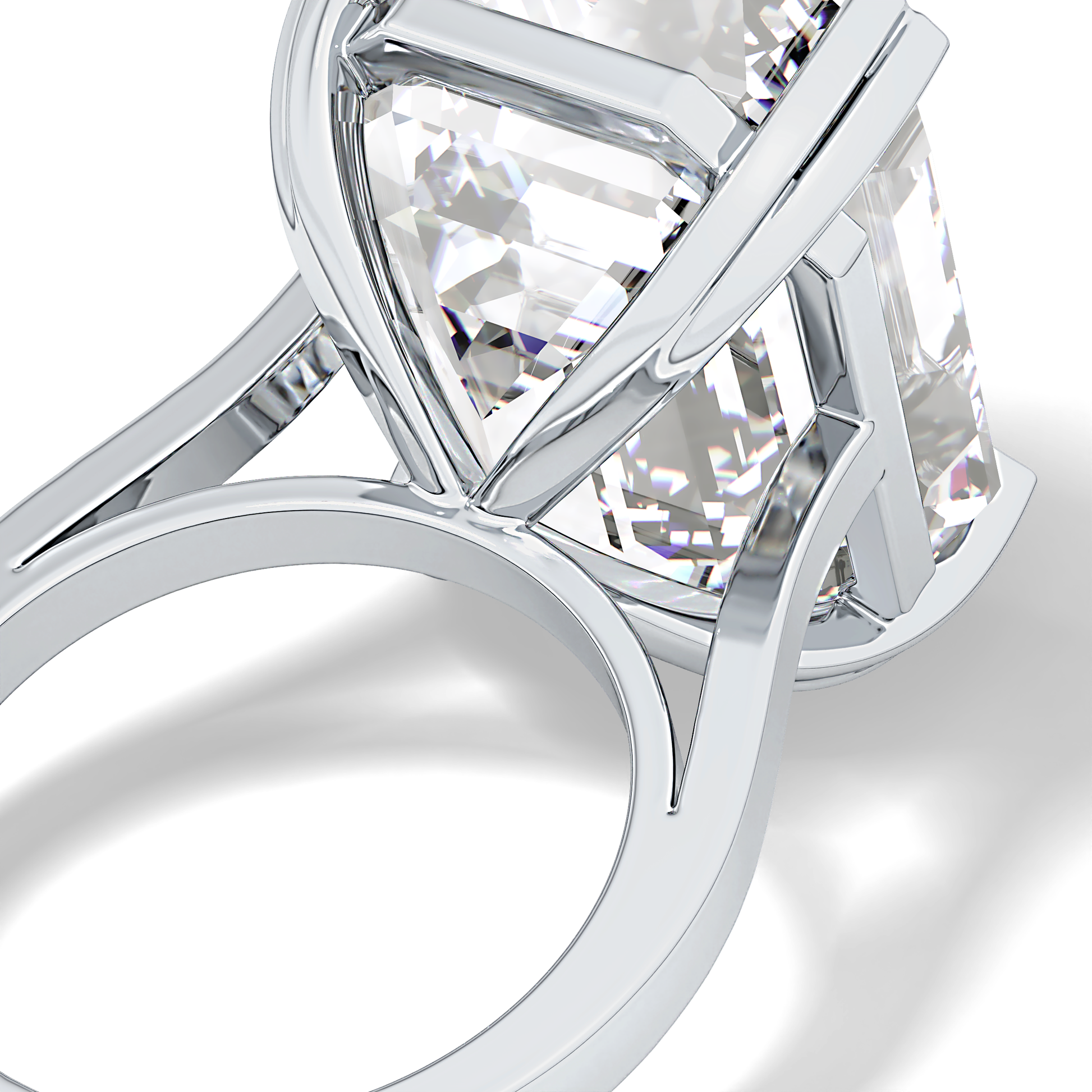 Emerald Cathedral Solitaire Lab Grown Diamond Engagement Ring