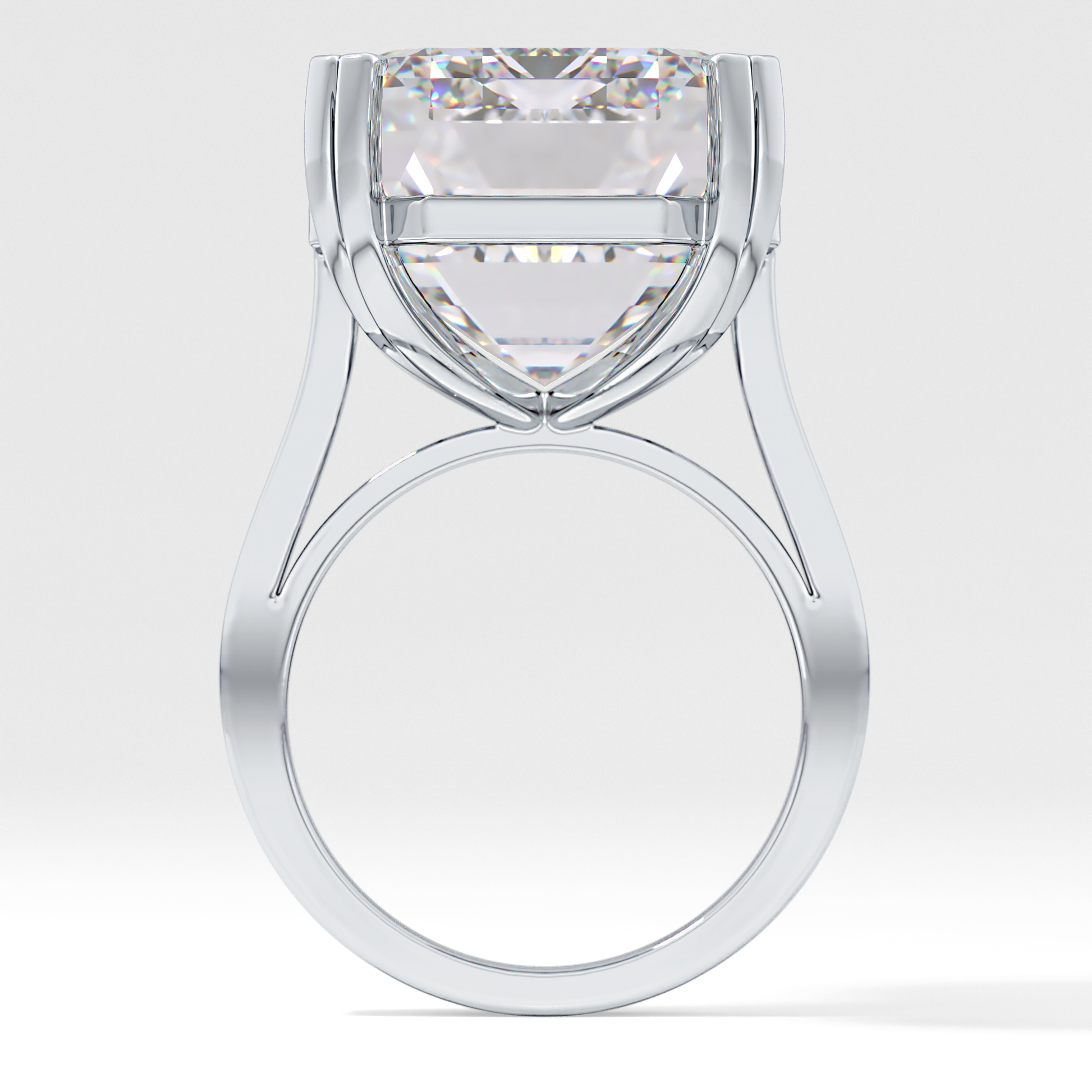 Emerald Cathedral Solitaire Lab Grown Diamond Engagement Ring