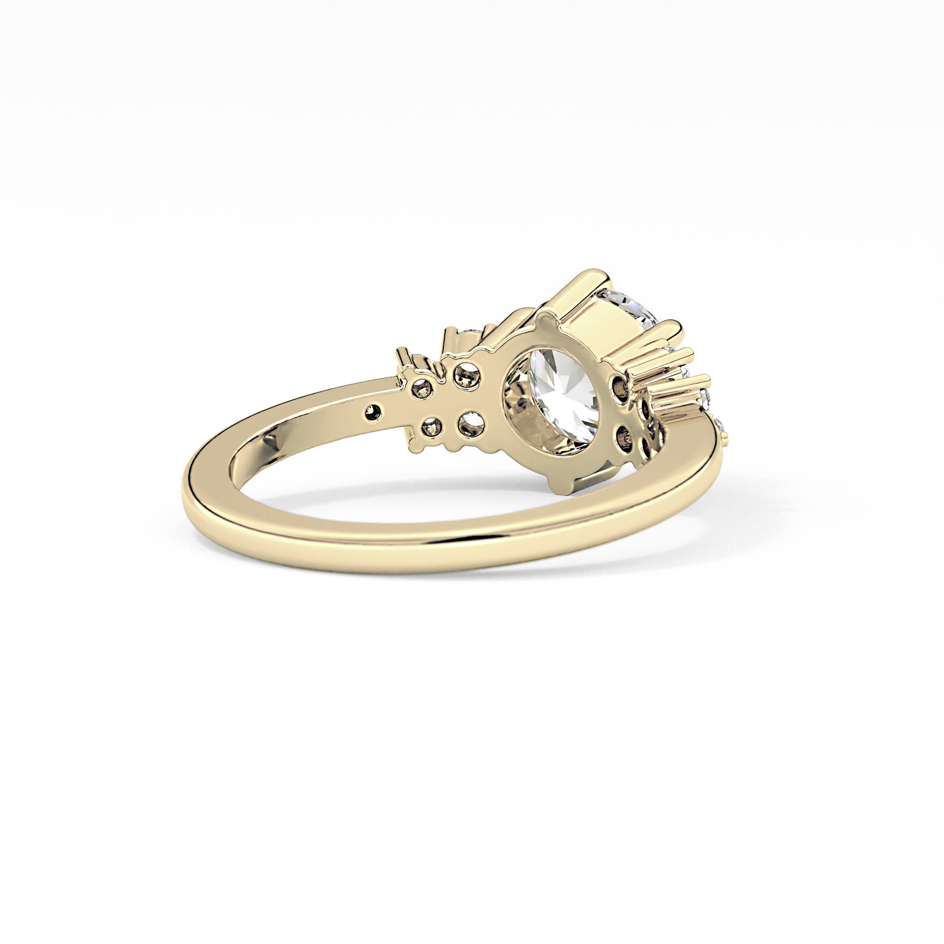 Round Cluster Lab Grown Diamond Engagement Ring