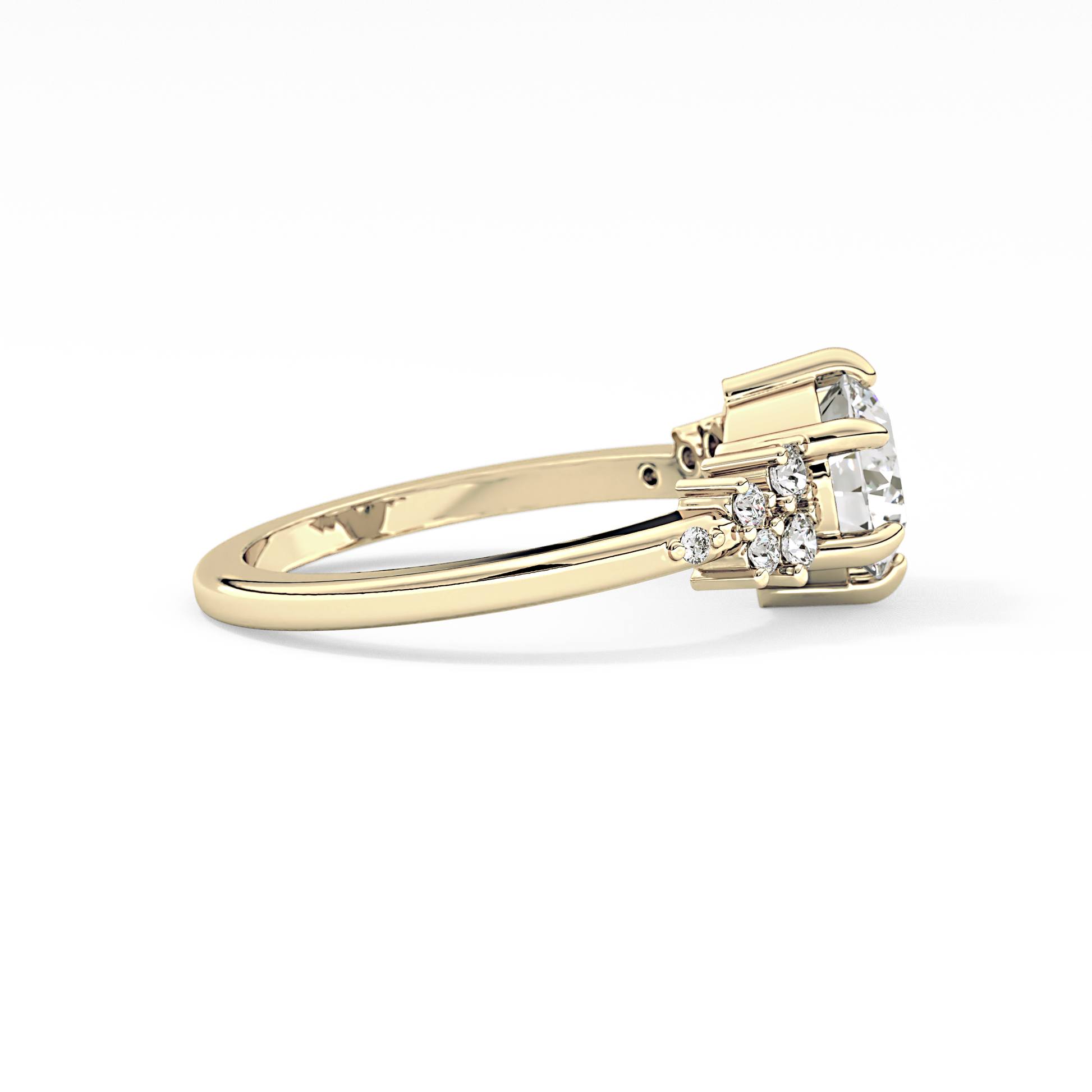 Round Cluster Lab Grown Diamond Engagement Ring