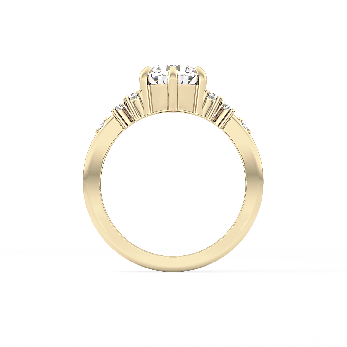 Round Cluster Lab Grown Diamond Engagement Ring