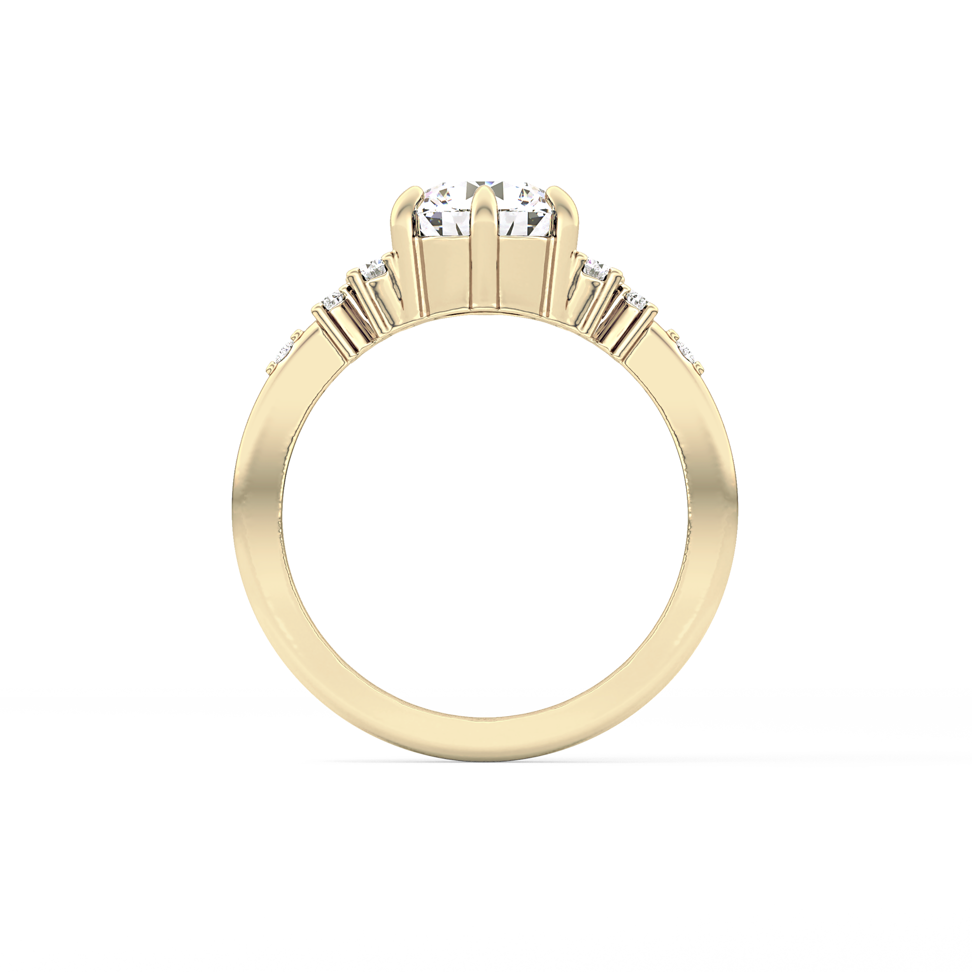 Round Cluster Lab Grown Diamond Engagement Ring