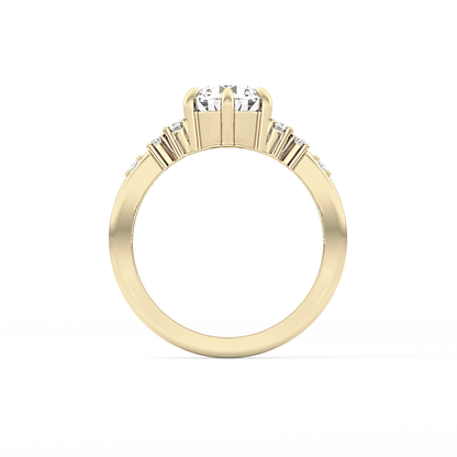 Round Cluster Lab Grown Diamond Engagement Ring