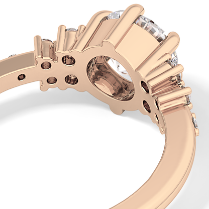 Round Cluster Lab Grown Diamond Engagement Ring