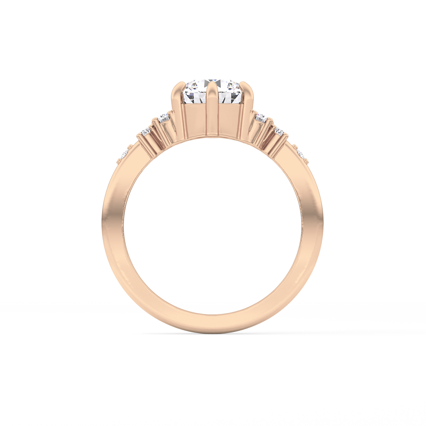 Round Cluster Lab Grown Diamond Engagement Ring