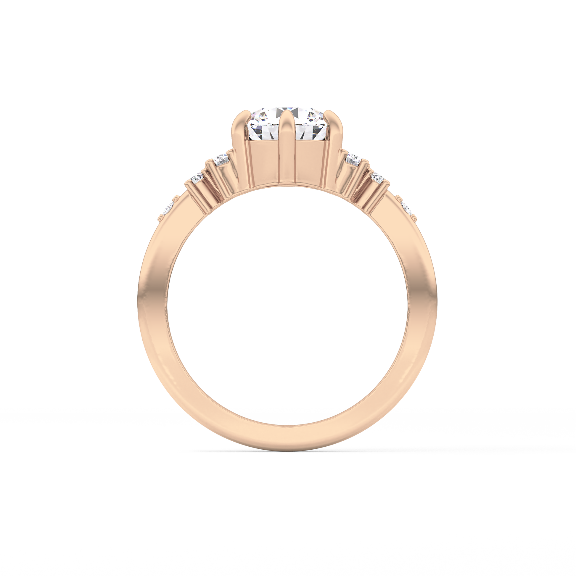 Round Cluster Lab Grown Diamond Engagement Ring