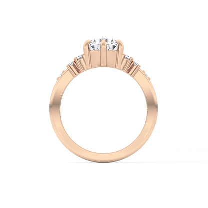 Round Cluster Lab Grown Diamond Engagement Ring