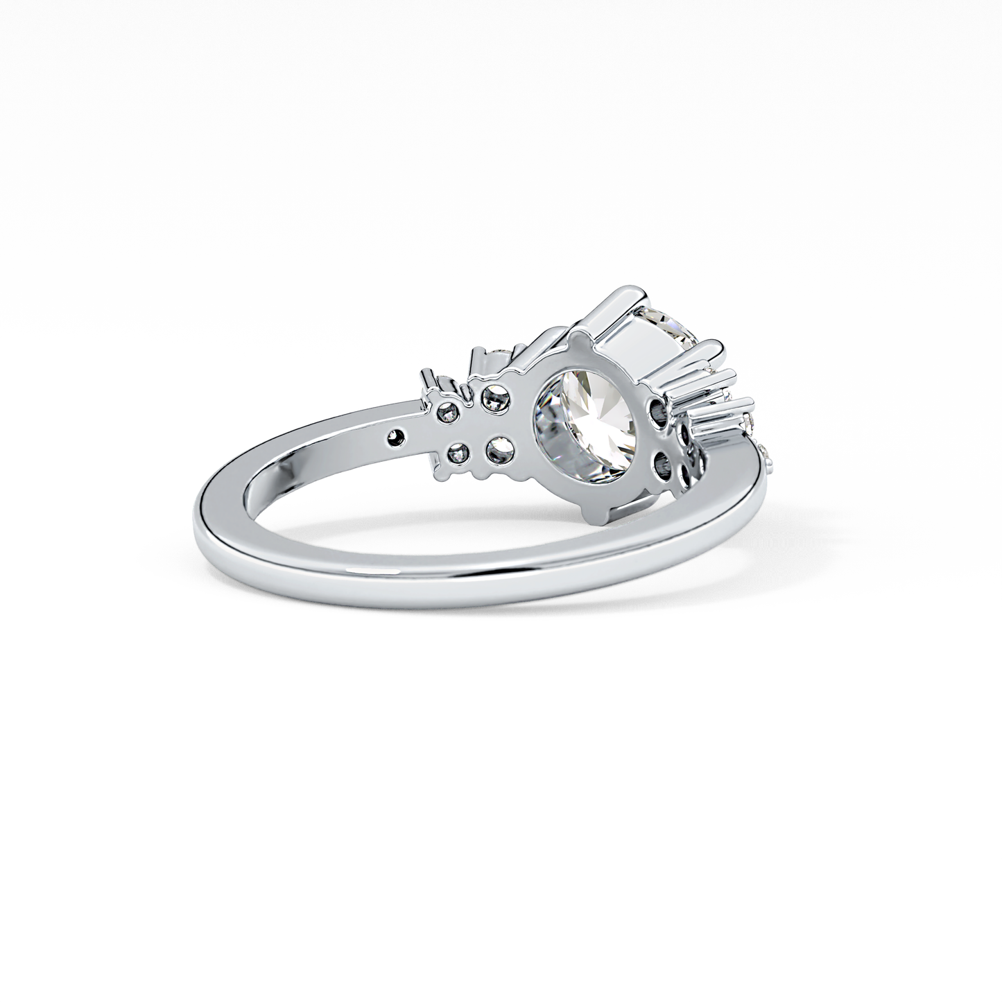 Round Cluster Lab Grown Diamond Engagement Ring